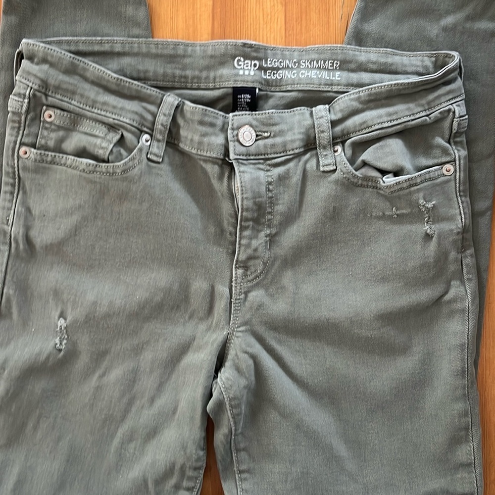Gap Legging Skimmer Jeans, Sz 8/29R, Light Olive color